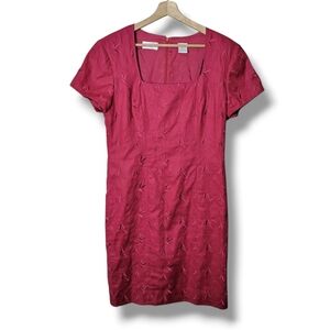 Liz Claiborne Vintage Linen Red Dress Size 12